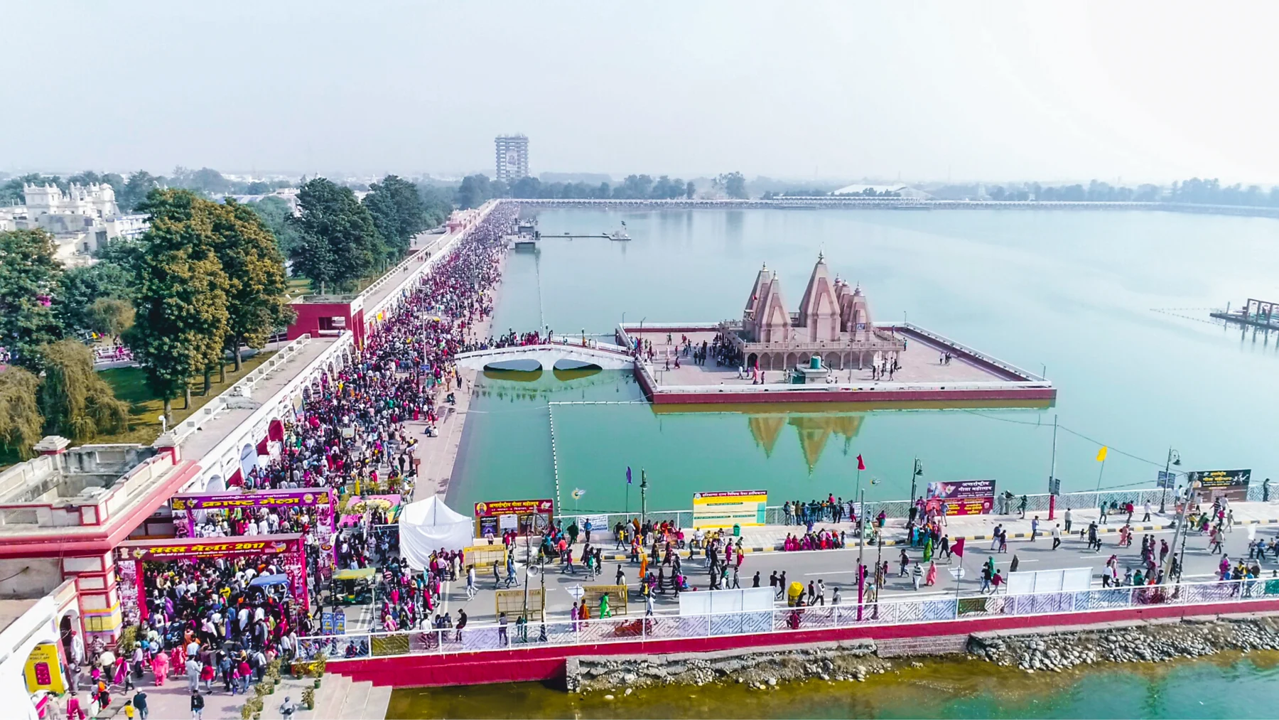 Brahma Sarovar and the gathering along its sacred waterfront