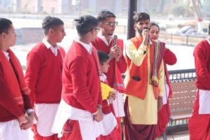 गीता स्थली ज्योतिसर में कुरुक्षेत्र संस्कृत वेद विद्यालय के विद्यार्थियों ने किया गीता पाठ